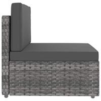 2-delige Loungeset poly rattan grijs - thumbnail