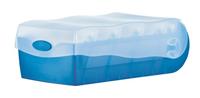 HAN CROCO 997-643 Kaartenbak Blauw, Doorschijnend Aantal kaarten (max.): 900 kaarten DIN A7 liggend Incl. 100 gelinieerd - thumbnail