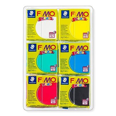 Fimo kids boetseerklei standaard kleuren, 6dlg.