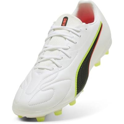 PUMA King 20 Match Gras / Kunstgras Voetbalschoenen (MG) Wit Felrood Neongeel PUMA King 20 Match Gras / Kunstgras Voetbalschoenen (MG) Wit Felrood Neongeel