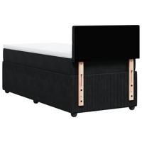 Boxspring met matras fluweel zwart 140x190 cm - thumbnail