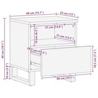 Nachtkastje met lade 2 pcs Wit en zwart 40 x 33 x 46 cm - thumbnail