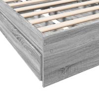 Bedframe met lades bewerkt hout grijs sonoma eiken 120x200 cm - thumbnail