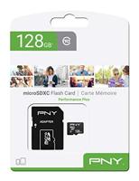 Micro SD kaart met adapter PNY Performance Plus 128 GB - thumbnail