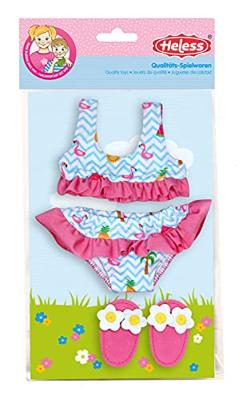 Heless Poppen bikini met slippers flamingo, 35-45 cm - thumbnail