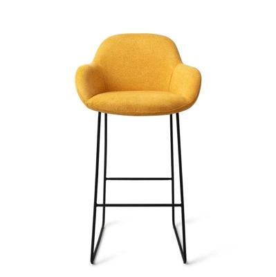 Jesper Home Barkruk 'Kushi' Slide Black, kleur Sweet Corn (zithoogte 77cm)