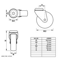 dörner + helmer Zwenkwiel Wieldiameter: 100 mm Draagvermogen (max.): 150 kg 4 stuk(s) - thumbnail