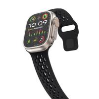 By Qubix - Ultimate Sport Edition bandje - Zwart - Compatible met Apple Watch 44mm / 45mm / 46mm / 49mm - Compatible Apple watch bandjes - thumbnail