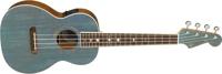 Fender Dhani Harrison Ukulele Turquoise WN elektrisch-akoestische tenor ukelele - thumbnail
