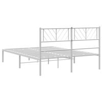 Bedframe met hoofdbord metaal wit 120x190 cm - thumbnail
