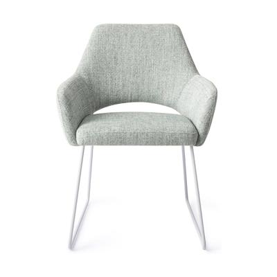 Jesper Home Eetkamerstoel 'Yanai' Slide White, kleur Soft Sage
