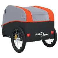 VidaXL Fietstrailer 30 kg ijzer zwart en oranje - thumbnail