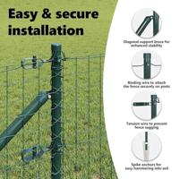 VidaXL Afrasteringspaal 7 pcs groen staal - thumbnail