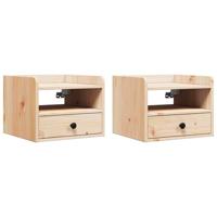 Nachtkastje 2 pcs Bruin 38 x 36 x 29,5 cm Massief grenenhout - thumbnail