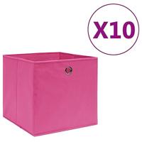 VidaXL Opbergboxen 10 st 28x28x28 cm nonwoven stof roze - thumbnail