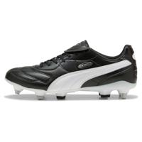 PUMA King Liga IJzeren-Nop Voetbalschoenen (SG) Zwart Wit Zilver - thumbnail