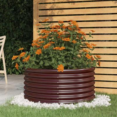 VidaXL Plantenbak 80x80x36 cm gepoedercoat staal bruin