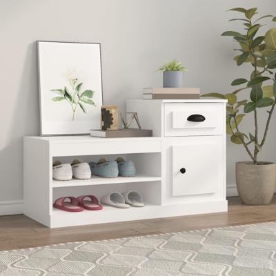 Schoenenkast 100x42x60 cm bewerkt hout wit
