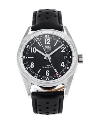 Horlogeband Tag Heuer WV2113 / FC6167 Leder Zwart 18mm