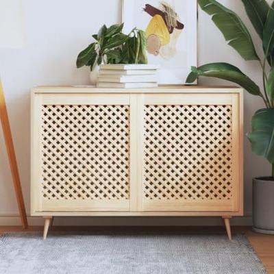 VidaXL Kastdeuren met latwerk 2 st 59,5x69 cm massief grenenhout