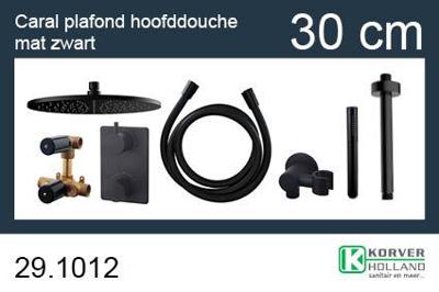 Regendouche set Wiesbaden Black | Inbouw | Thermostaatkraan | 2-weg | Rond | Zwart mat Regendouche set Wiesbaden Black | Inbouw | Thermostaatkraan | 2-weg | Rond | Zwart mat