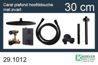 Regendouche set Wiesbaden Black | Inbouw | Thermostaatkraan | 2-weg | Rond | Zwart mat - thumbnail