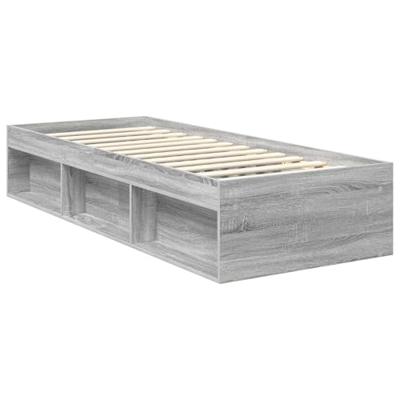 Bedframe Grijs Sonoma 75 x 190 cm Massief grenenhout