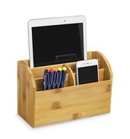 CEP desk organizer uit bamboe, staand, 5 vakken - thumbnail