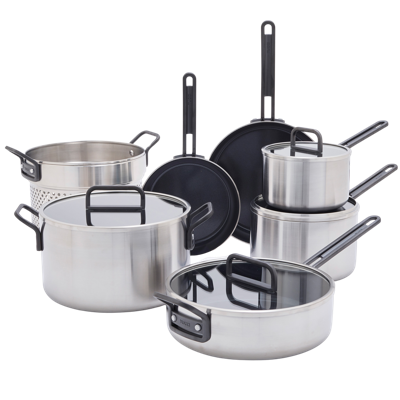 GreenPan™ Stanley Tucci™ Stainless Steel Ceramic Nonstick 11-Piece Cookware Set GreenPan™ Stanley Tucci™ Stainless Steel Ceramic Nonstick 11-Piece Cookware Set