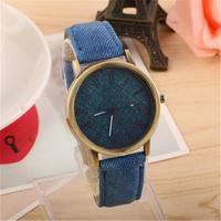 Denim Design lederen riem Quartz horloges voor vrouwen (blauw) - thumbnail