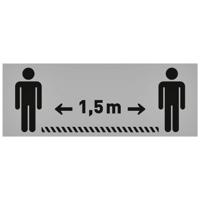 Vloersticker OPUS 2 40x15cm lichtgrijs/zwart - thumbnail