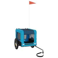 Hondenfietstrailer oxford stof en ijzer blauw en zwart - thumbnail