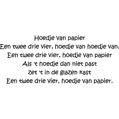 Hoedje van papier - Muursticker