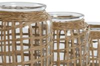 Vaas Home ESPRIT Natuurlijk Kristal 16,5 x 16,5 x 27 cm (3 Onderdelen) - thumbnail