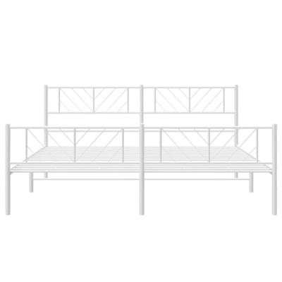 Bedframe met hoofd- en voeteneinde metaal wit 193x203 cm