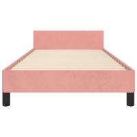 Bedframe met hoofdeinde fluweel roze 120x200 cm - thumbnail