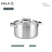 Sola Pannenset Ruby - RVS - Kookpan ø 16, 18, 20 cm & Steelpan ø 16 cm - Inductie geschikt - 4 Delig - thumbnail