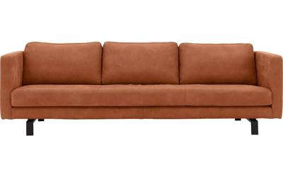 Goossens Excellent Bank Nuance cognac, leer, 4-zits, urban industrieel