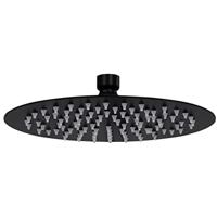 Regendouchekop rond 20 cm roestvrij staal zwart - thumbnail