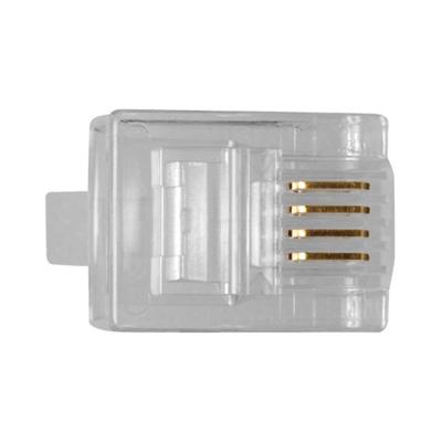 ACT TD104R RJ11 (6P/4C) modulaire connector voor ronde kabel met soepele aders- 25 stuks