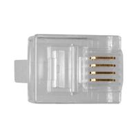 ACT TD104R RJ11 (6P/4C) modulaire connector voor ronde kabel met soepele aders- 25 stuks - thumbnail