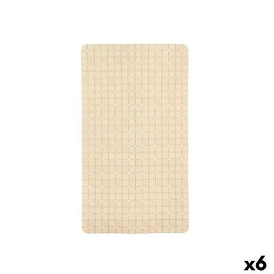 Antislipmat voor in de douche Berilo Beige PVC 67,7 x 38,5 x 0,7 cm Ruiten (6 Stuks)