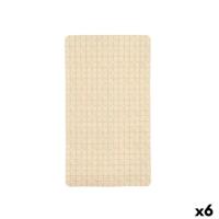 Antislipmat voor in de douche Berilo Beige PVC 67,7 x 38,5 x 0,7 cm Ruiten (6 Stuks) - thumbnail