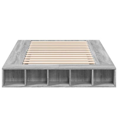 Bedframe bewerkt hout grijs sonoma eikenkleurig 135x190 cm - thumbnail