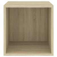 Wandkasten 2 st 37x37x37 cm bewerkt hout sonoma eikenkleurig - thumbnail