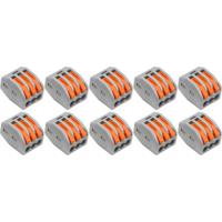 Lasklem Set 10 Stuks - 3 Polig met Klemmetjes - Grijs/Oranje - thumbnail