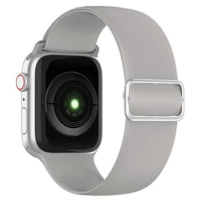 Elastische Solo Loop bandje - Grijs - Geschikt voor Apple Watch 44mm / 45mm / 46mm / 49mm