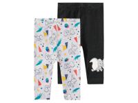 Baby leggings, 2 stuks, met hoog bio-katoengehalte (50/56, Grijs/zwart) - thumbnail