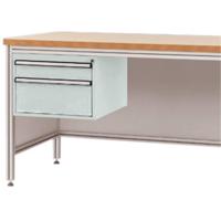 Manuflex ZB4572.7035 Behuizing onderbouw voor alu-werkbanken, gebruiksh. 300 mm met 2 lades, voor tafel diepte 800 mm - thumbnail