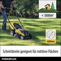Powerplus POWXG6281 grasmaaier Duwgrasmaaier Zwart, Geel AC - thumbnail